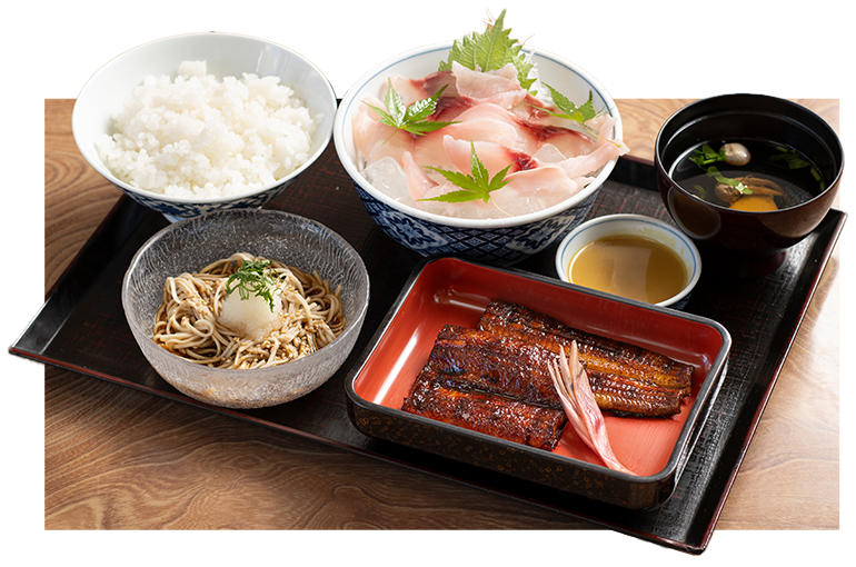 Kabayaki Broiled Eel Set Meal (includes Cold Carp Sashimi)  