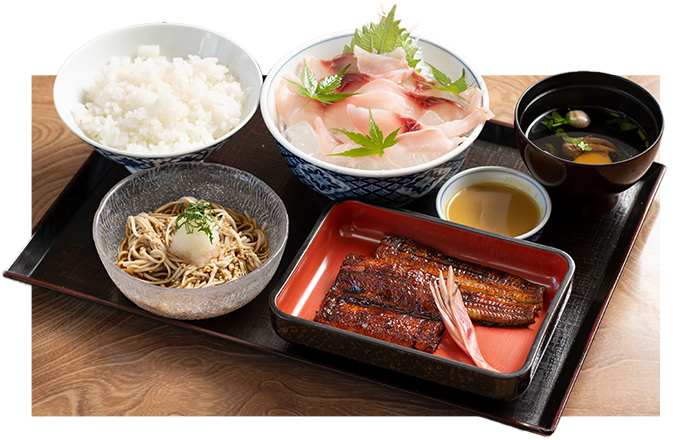 Kabayaki Broiled Eel Set Meal (includes Cold Carp Sashimi)  